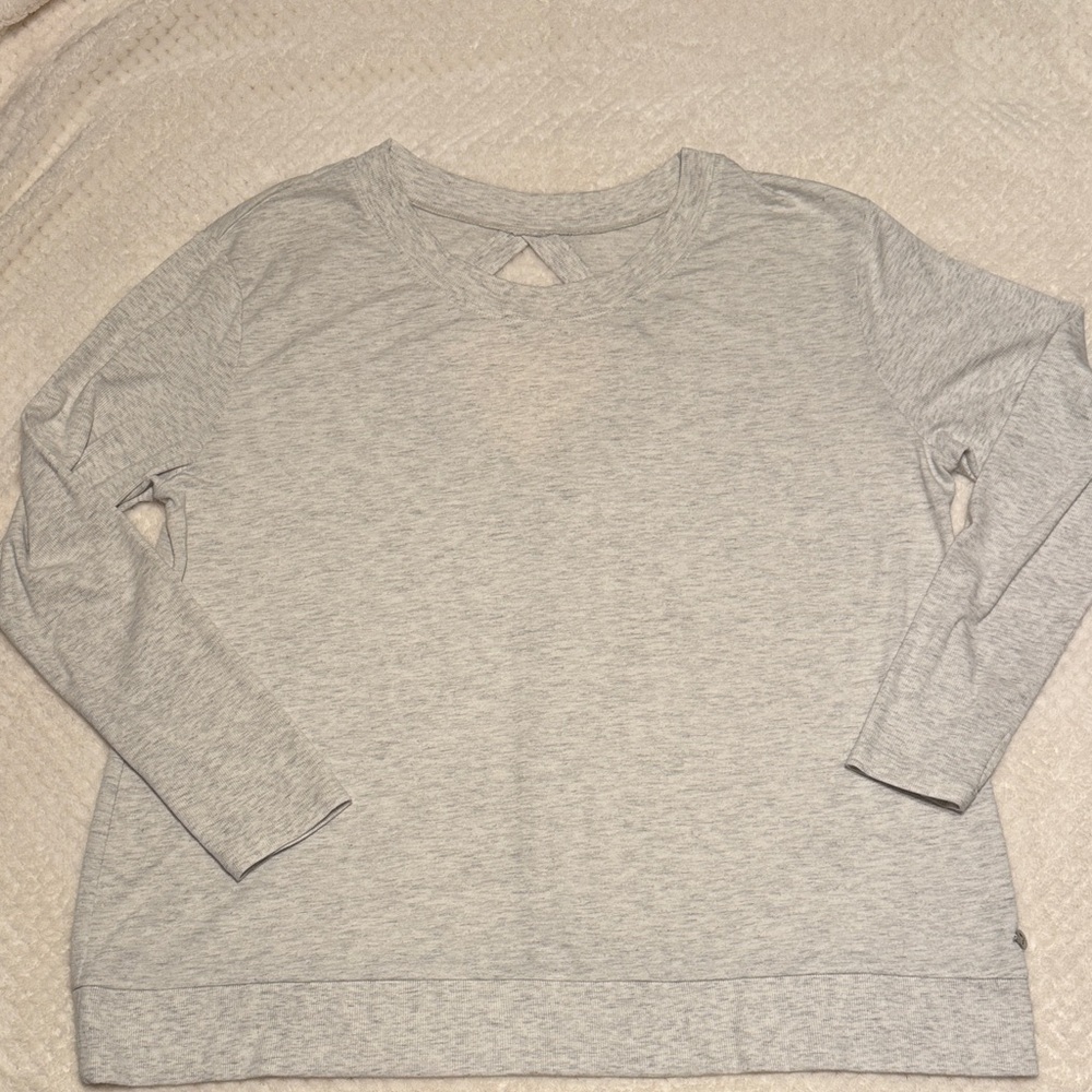 👚 LIVI Active Heather Gray Long Sleeve Open-Back Top – Size 18/20